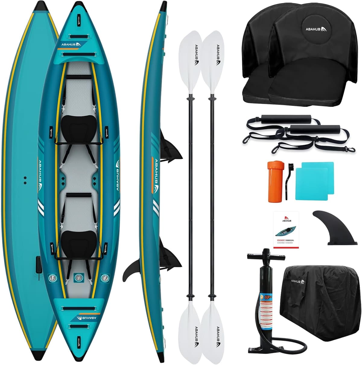 Abahub Kayak Gonflable 320/420cm Kayak de Gonflable 1/2 Personne